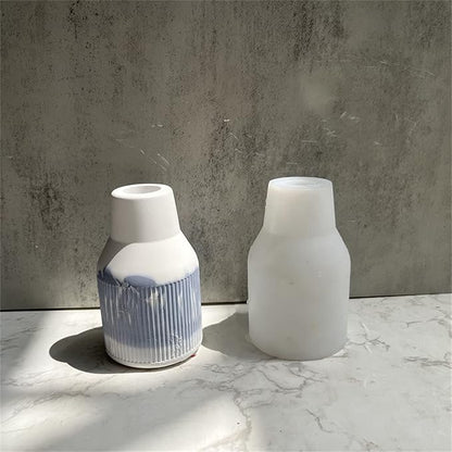 Concrete Art Vase Silicone Mold Rattan Bottle Succulent Planter Flower Pot Cement Clay Mould Plaster Epoxy Resin Pen Holder Mould