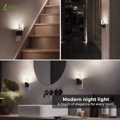 L LOHAS LED Night Light, Dimmable Night Lights Plug into Wall, Automatic Night Lights Plug in with Auto Light Sensor, Adjustable Brightness 5000K LED Night Light, for Bedroom Hallway Home