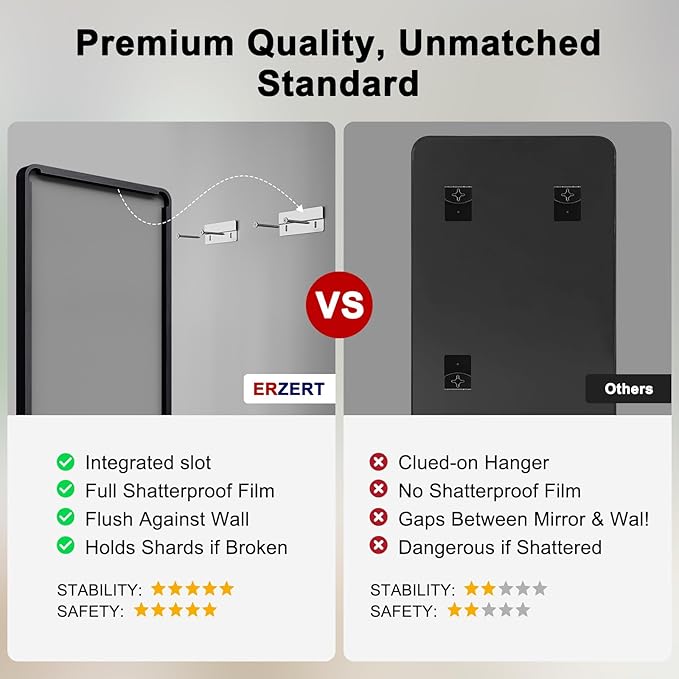 Bathroom Mirrors for Over Sink,1Pcs 20x30Inch Vanity Mirrors for Wall,Black Metal Frame Rectangle Mirrors for Bathroom Farmhouse Restroom,Hangs Horizontally or Vertically