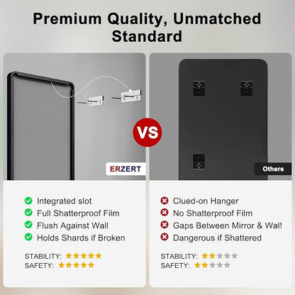 Bathroom Mirrors for Over Sink,1Pcs 20x30Inch Vanity Mirrors for Wall,Black Metal Frame Rectangle Mirrors for Bathroom Farmhouse Restroom,Hangs Horizontally or Vertically