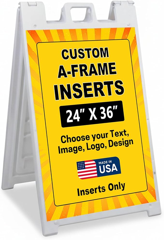 Custom A-Frame Sign Inserts by DeamController - Durable & Weather-Resistant Plastic Panels | Custom Print Inserts for Sidewalk Boards, Restaurants, Retail & Event Signage | 24"x36"