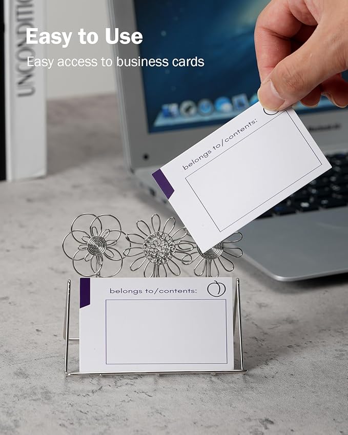 eZAKKA 2 Pack Business Card Holder,Metal Business Card Stand for Office Home Desktop Tabletop Organizer,personalized business card holder