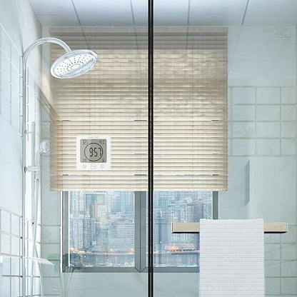 Waterproof Digital Shower Clock, Bathroom Wall Clock with Countdown Timer, Temperature & Humidity Display, Magnetic Back & Suction Cup for Bathroom, Kitchen, Spa