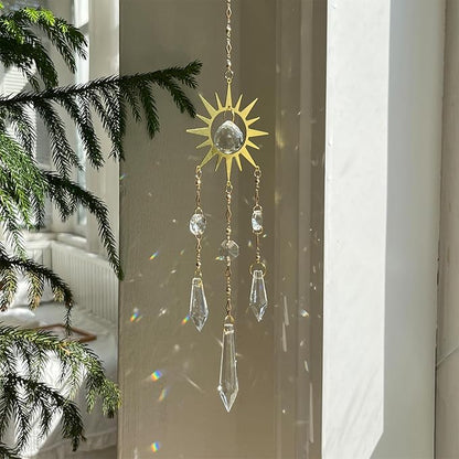 Hanging Crystal Suncatchers for Indoor Windows Prism Sun Light Catchers Celestial Rainbow Maker