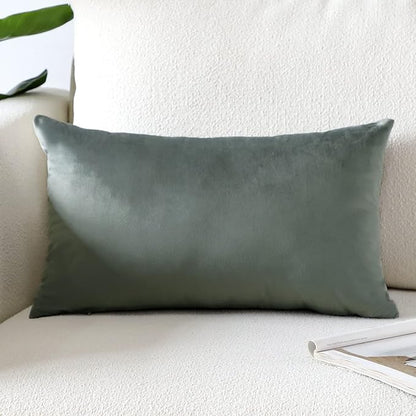 Artscope Luxury Velvet Pillow Covers Super Soft Decorative Rectangle Throw Pillow Covers Case Cushion Covers for Sofa Couch Bedroom Car Decor 16x24 Inch Dark Grey
