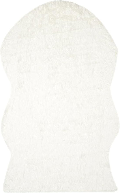 SAFAVIEH Faux Sheep Skin Collection 5' x 8' Ivory FSS117A Silken Glam 2.35-inch Thick Area Rug