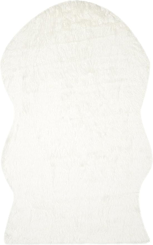SAFAVIEH Faux Sheep Skin Collection 5' x 8' Ivory FSS117A Silken Glam 2.35-inch Thick Area Rug
