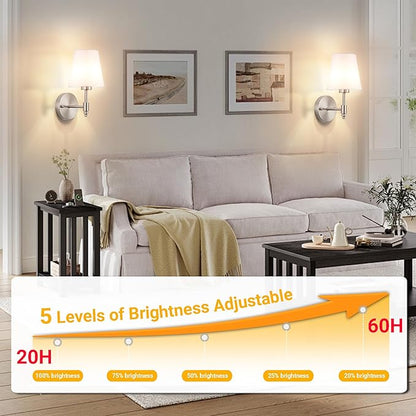 Battery Operated Wall Sconce: Renter Friendly Peel and Stick Adhesive Wall Light Easy to Install, Rechargeable Wireless Wall Lamp for Bedroom Living Room DIY Home Wall Decor