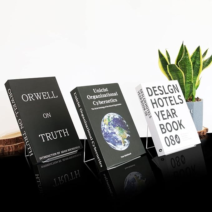 trophable 12PACK Acrylic Book Stand, 4x5 Inch Clear Book Display Easel Clear Acrylic Holder for Displaying Picture，Notebooks,Music Sheets Artworks,CDs