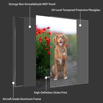 jenesaisquoi Upload Your Photo Image Custom Personalized Photo to Poster Printing Home Decor Wall Art Prints (Black Frame, 12" x 16")