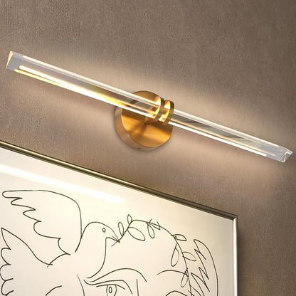 Modern Gold Crystal Picture Light for Wall Hardwired, 24 Inch Dimmable Painting Lights for Wall Art, Vanity, Over Mirror, Paintings, Living Room, Picture Frame (Includes Bulb)