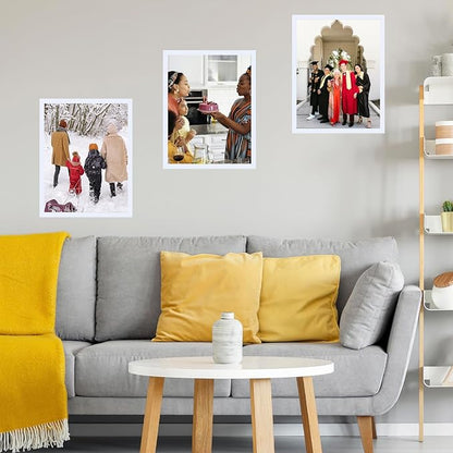 19x27 Picture Frame Set of 2 White for Poster Photo Picture, Horizontal and Vertical Formats for Wall Hanging, 19 x 27 Wall Poster Photo Frame for 19 by 27 Photos, 2 Pack, White