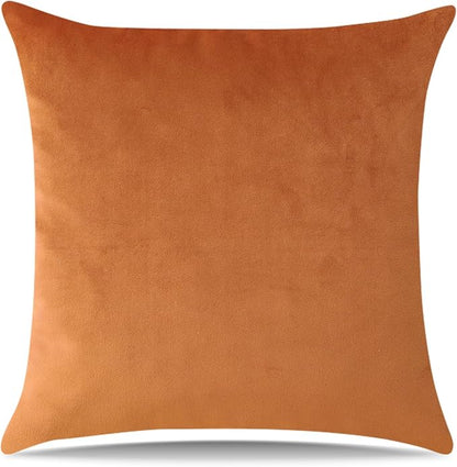 Artscope Luxury Velvet Pillow Covers Super Soft Decorative Square Throw Pillow Covers Case Cushion Covers for Sofa Couch Bedroom Car Decor 22x22 Inch Orange