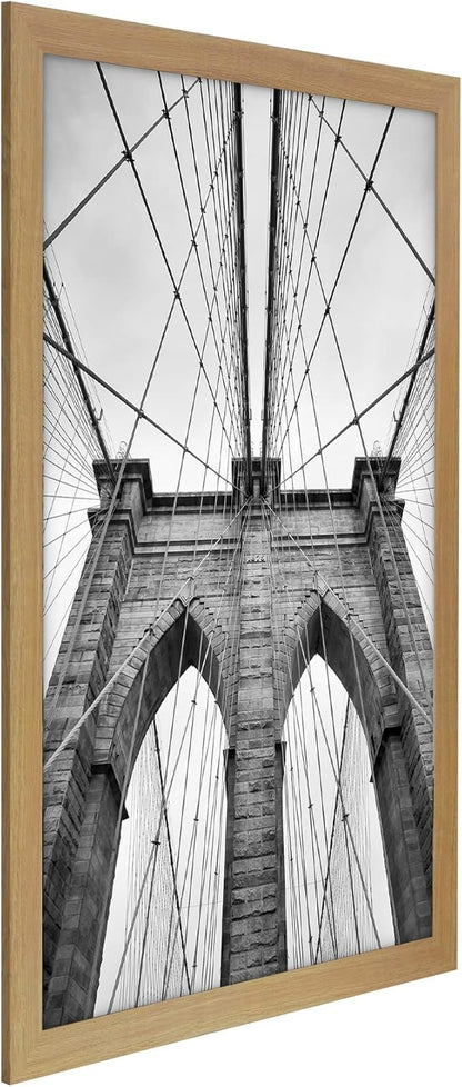 Americanflat 20x30 Poster Frame with Polished Plexiglass - Wide Picture Frames Made of Engineered Wood for Vertical or Horizontal Wall Display - Epic Collection - Pine