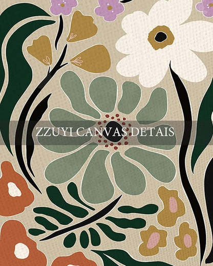 Zzuyi Framed Flower Market Wall Art,Botanical Prints,Green Flower Prints Anthropologie art for Bathroom,Aesthetic Decor-12"x 16"