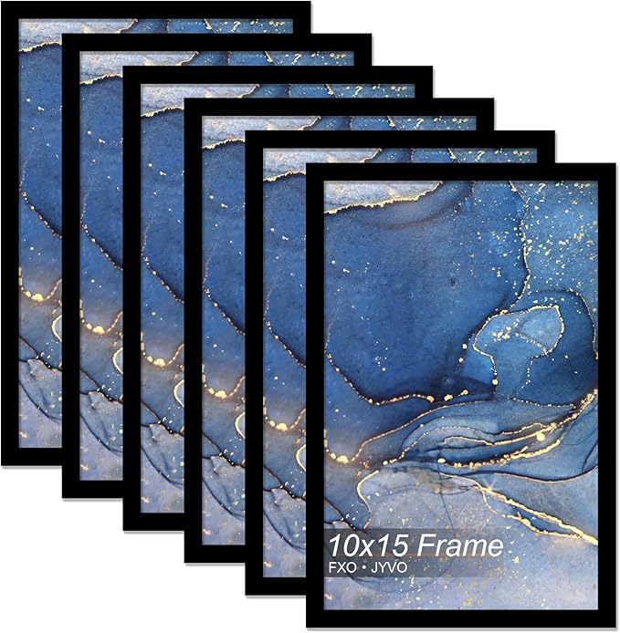 10x15 Picture Frame Set of 6, Black Frame for 10 x 15 Inch Picture Poster Photo, Light Weight and High Transparent 10 by 15 Frame for Wall - 6 Pack/Black/10 x15