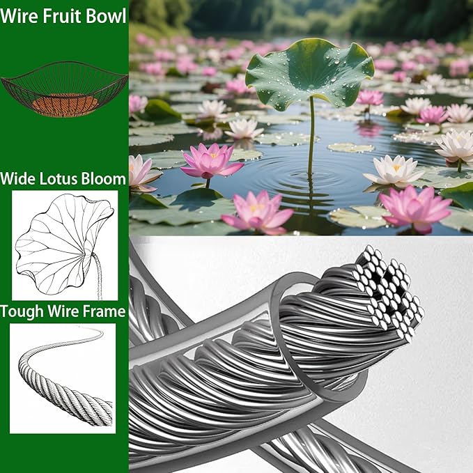 Wire Fruit Bowl,Metal Fruit Basket, Black Fruit Bowl for Kitchen Counter,countertop,Snack,Bread,Candy Storage Basket, Vegetable Basket, Home Decor Centerpiece, Fruit Holder Stand (13.1 x 3.93 Inches)