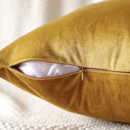 Artscope Luxury Velvet Pillow Covers Super Soft Decorative Square Throw Pillow Covers Case Cushion Covers for Sofa Couch Bedroom Car Decor 12x20 Inch Gold