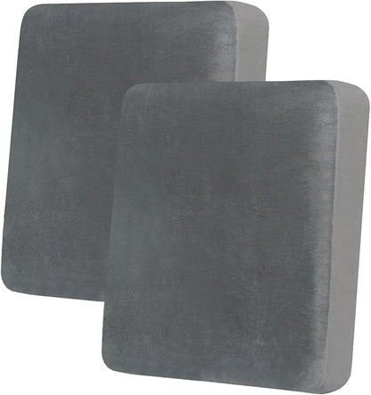 hyha Velvet Couch Cushion Covers, Soft Sofa Seat Covers for sectional 2 Cushion Couch Washable, Magic Sofa Slipcover with Elastic Bottom, Non-Slip Furniture Protector for Pets, Kid(2PC, Grey)