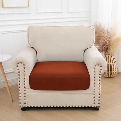 hyha Waterproof Couch Cushion Covers, Stretch Sofa Couch Seat Slipcover for Dog Washable, Non-Slip Waterproof Outdoor Cushion Covers for Patio Furniture Replacement (1 Piece for Small, Rust)