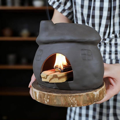 Palo Santo Burner - Mini Tabletop Chiminea House Design, Smudge Bowl Holder for Sage & Incense Cones - Perfect for Meditation, Ash,Zen,Yoga, Spiritual Altars, Home Décor & Thoughtful Gifts