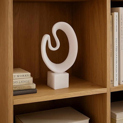 Swirl Abstract Resin Sculpture – Modern Minimalist Marble-Look Decorative Statue for Home, Office, Living Room, Bedroom Decor
