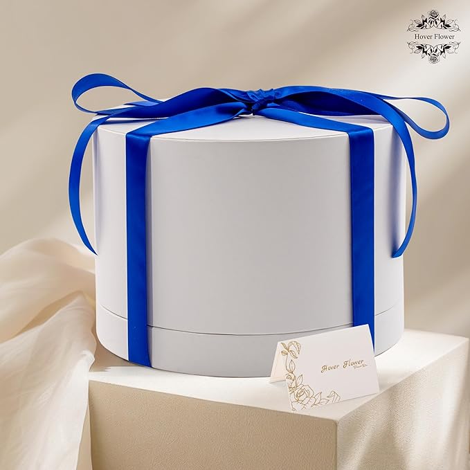 27 Forever Roses in Luxury White Box, Eternal Real Roses Birthday Gifts for Women, Preserved Flowers for Delivery Prime, Anniversary, Valentine's Day, Mothers Day for Mom (Blue)