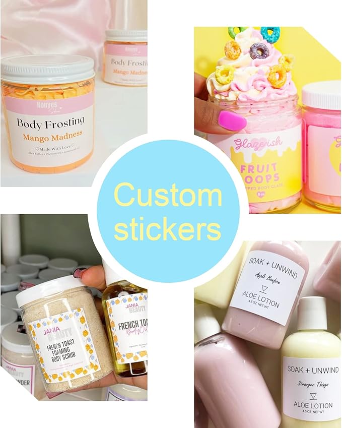 Custom Personalized Labels With Any Image Logo and Text - Business Logo Thank You Stickers for Various Uses (Fancy Frame, 4X2 Inch)