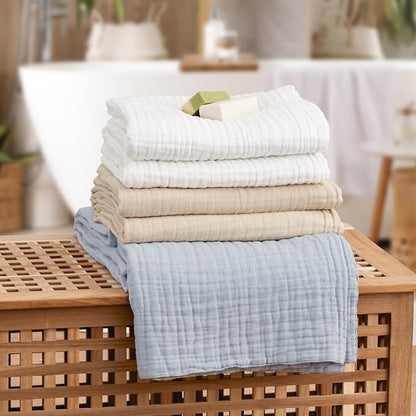 Love's cabin 6 Layer 100% Cotton Muslin Blanket, 50"x60" Throw Muslin Blanket for Couch Bed, White Muslin Throw Blanket, Lightweight and Breathable Cotton Gauze for Adult
