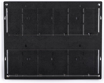 Displays2go Tiered Brochure Rack for Wall, 6-12 Adjustable Pockets, Frameless Acrylic - Black (2RP6BLK)