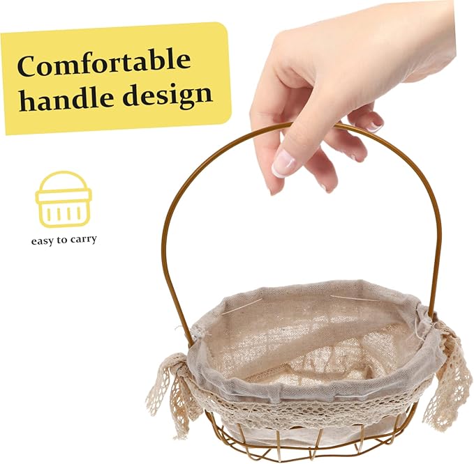 Delicate Iron Flower Basket for Floral Arrangements Decorative Storage and Organizing Elegant Oval Handheld Gift Basket for Home Decor and Special Occasions