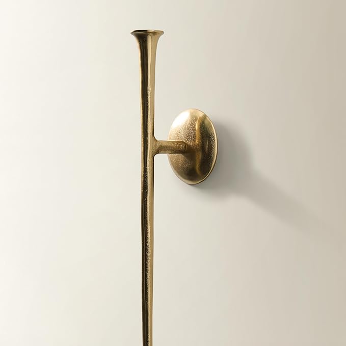 Z Gallerie One Piece Aspar Wall Sconce, Modern Candle Holder with Elegant Hook Design, Versatile Decorative Lighting for Indoor Wall Decor and Ambiance Setting, Gold (Candle Not Included)