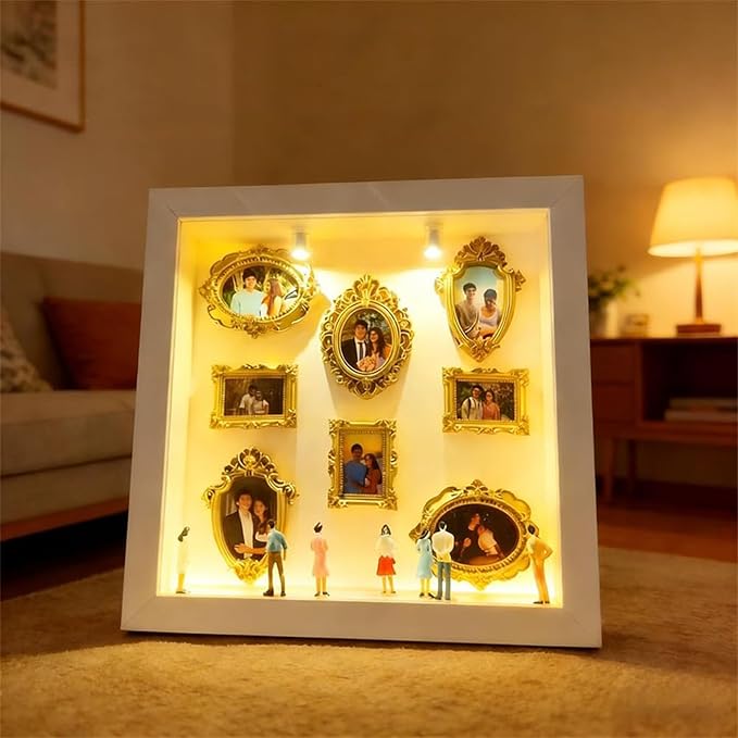 DIY Mini Museum Silhouette Box Unique Memory Keepsake for Home Decor 2026 New Mini Museum Display (Brown)