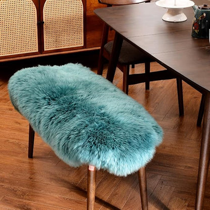 LLB Genuine Sheepskin Area Rug Wool Rug Fur Carpet Fluffy Shaggy Fur Rug for Living Room Kids Bedroom Real Sheepskin Throw Lambskin Rugs Sofa Mat Chair Seat Covers (Peacock Blue, 2 x 3 ft Sheepskin)
