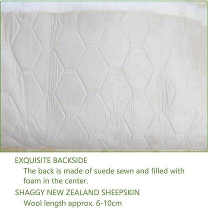 Woolous Large Sheepskin Rug, Genuine New Zealand Sheepskin Wool Mattress Topper or Soft Fluffy Ivory Shaggy Area Carpet for Bedroom, Living Room, 6.5 x 6.5 ft