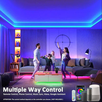 JOYLIT Super Bright RGB LED Strip Lights 16.4ft, UL Listed 24V SMD 4040 120LEDs/M High Density Multi Color Changing Light Strips 90W Adhesive Tape Light for Club, Bar, Entertainment (Only LED Strip)