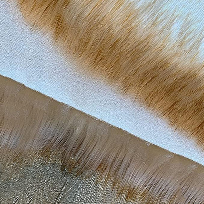 LAMBZY High Pile Super Soft Faux Sheepskin Rug (White/Brown, 3'x5')