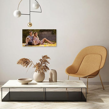 YYYYHPP Canvas Prints with Your Photos, Personalized Photo to Canvas Wall Art,Canvas Printing for Wedding, Family, Baby, Pets, Home Office Decor, Wrapped Frame 24"x12"
