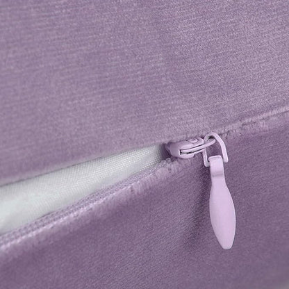 Set of 2 Soft Velvet Throw Pillow Covers, Decorative Solid Cushion Cases for Sofa Couch and Bed - 16"x16", Lavender