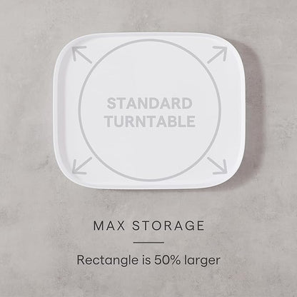 YouCopia MagicTrack Rectangle Lazy Susan Turntable: Kitchen & Bathroom Pantry, Cabinet & Countertop Storage Organizer with 360° Spin, Non-Slip, White Speckled BPA-Free