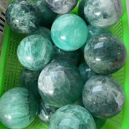 Large Green Fluorite Crystal Ball with Stand Natural Crystals Sphere Gemstone Ball Meditation Witchcraft Home Decor 110-120mm/4.3-4.7"