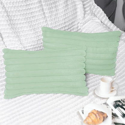 2 Pack 12x20 Pillow Cover Velvet Pillow Covers, Faux Fur Oblong Throw Pillow Covers for Living Room Decorations Throw Pillow Case, Throw Pillow Cover Cushion Cover for Sofa Bedroom Car, Sage Green