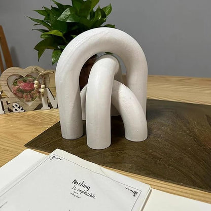3Pcs Wood Arch Decor Accents - Home Book Table Decorative Rustic Arch Decor Modern Boho Minimalist Coffee Table Bookshelf Living Room Entryway Aesthetic Decorations Objects (White)