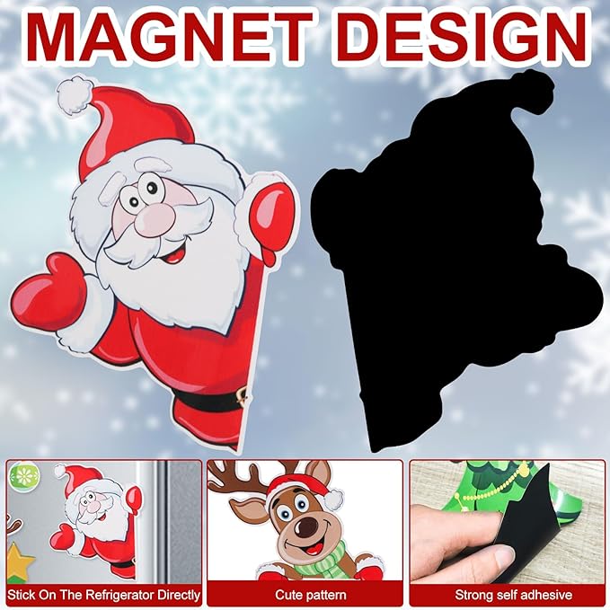 Magnetic Christmas Tree for Refrigerator, Soft Magnetic Ornaments Set, Reusable Holiday Decor for Kids & Family, Fun Xmas Decoration for Home, Kitchen, Office