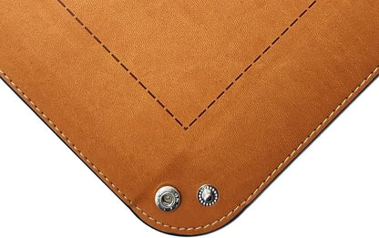 PU Valet Tray Organizer Storage 5.5"x5.5"X1.2". Key Jewelry Tray, Dice Box Bedside Tray,Wallets Watches Keys Coins Mobile Phones Organizer, Office Desk Accessory Catchall (Brown).