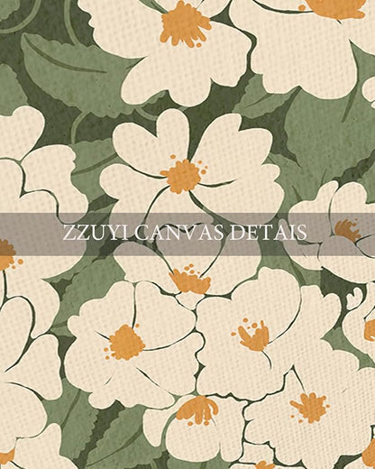 Zzuyi Framed Flower Market Wall Art,Green And White Fresh Art Print for Bathroom, Bed Room, Office Home Decoration Gift- 12"x 16"