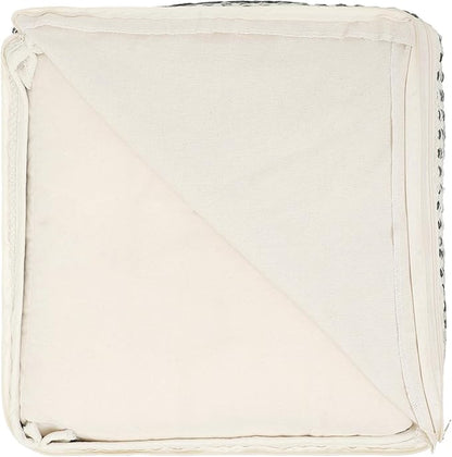 REDEARTH · Tufted Pouf Ottoman with Filler Textured Storage Cube Bean Bag Pouffe Footrest for Living Room, Bedroom, Nursery, Kidsroom; 100% Cotton (17.5"X17.5"X17.5", Chevron Gage)