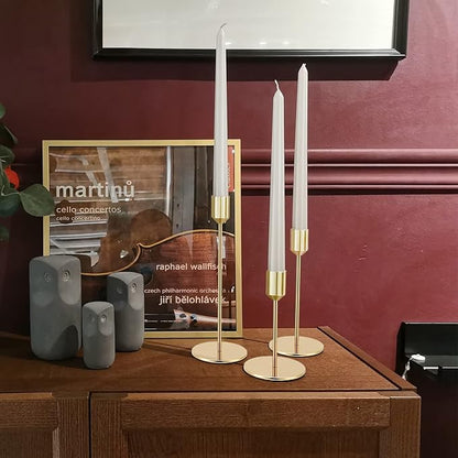 Set of 12 Candle Stick Candle Holder Gold Candlestick Holders Metal Taper Candle Holders for Wedding Tables Centerpieces Candlelight Dinner Home Decor(Candles not Include)