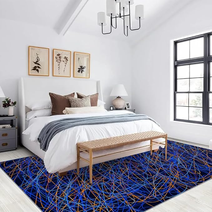 Vintage Grunge Arcade Rug 3x4 Small Area Rugs Abstract Colorful Lines Rugs Non Slip Machine Washable Indoor Throw Carpet for Living Room Bedroom Nursery Study Office Entrance Foyer