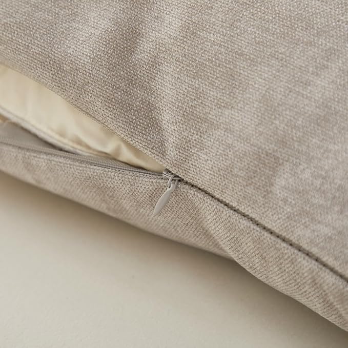 Sunday Praise Light Grey Throw Pillow Covers 20x20 Inch Set of 2 Soft Cozy Chenille Decorative Square Pillow Cases Farmhouse Accent Solid Neutral Cushion Covers for Couch Sofa Chair Bed Home Décor